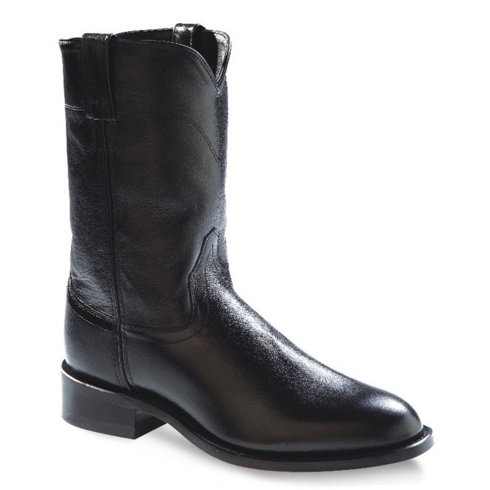 Old West SRM 4010 black leather mid calf pull on cowboy boots size 7.5 D